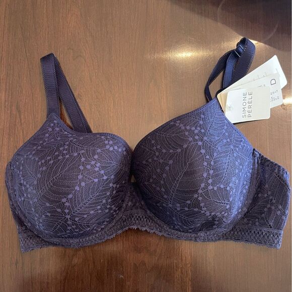 NWT Simone Perele 36D Bra Full Coverage Navy Blue 'Comete Moulded Underwire' - Picture 10 of 14